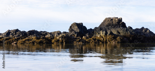 Rocky Shore on the Pacific Ocean Coast. Ucluelet, Vancouver Island, BC, Canada.