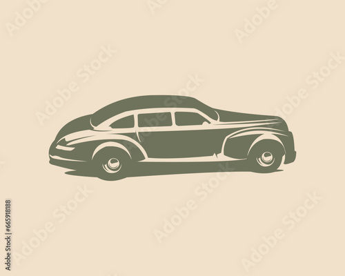 vintage car Rolls-Royce Phantom isolated worn background. best for logo, badge, emblem, icon, sticker design. available in eps 10