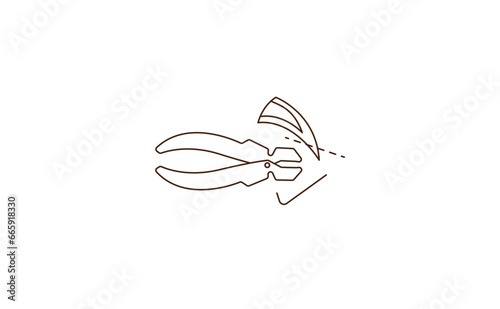 pet claw cutter line art vector illustration  © yasindu