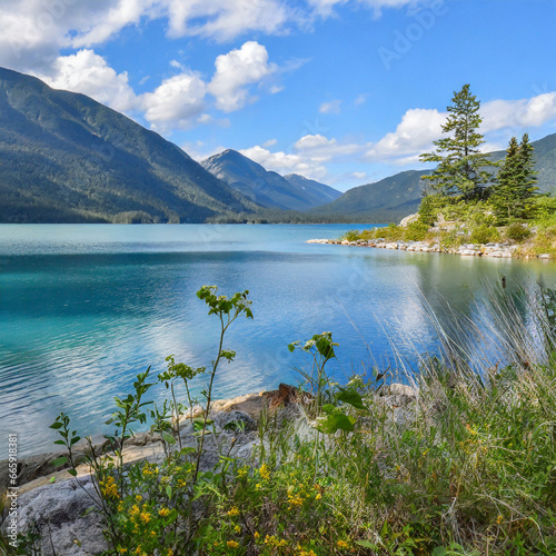 Tranquil Waterside Scenes A Crystal-Clear Lake Surrounded by Serenity