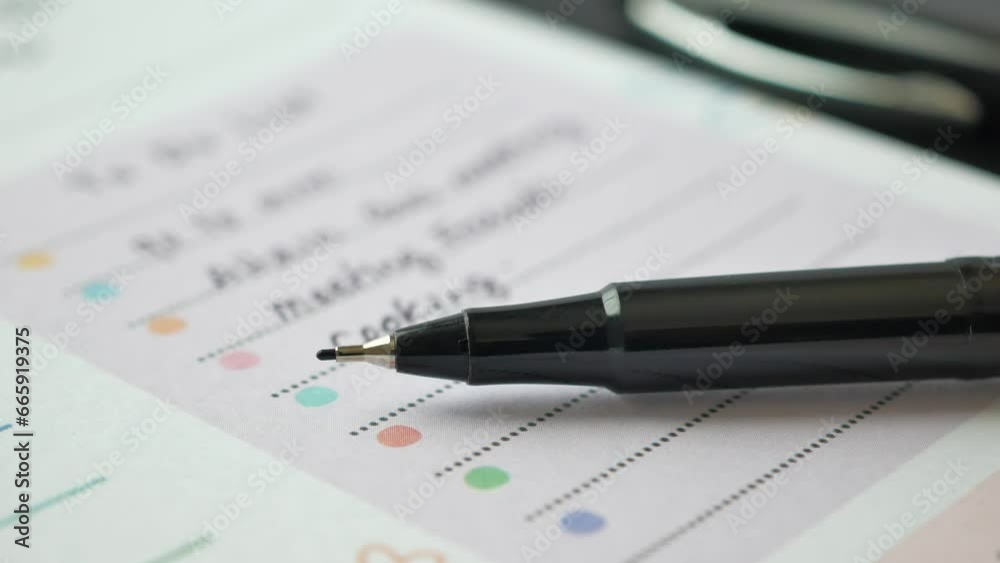pen on a weekly planner and notepad on table pen on a weekly planner and notepad on table