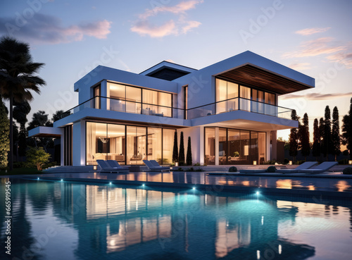 Modern luxury home with swimming pool