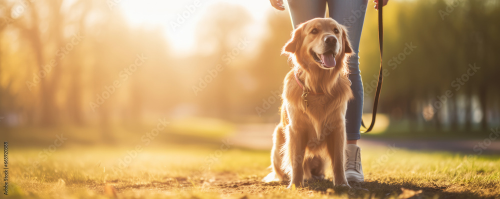 happy healthy dog in park - obrazy, fototapety, plakaty 