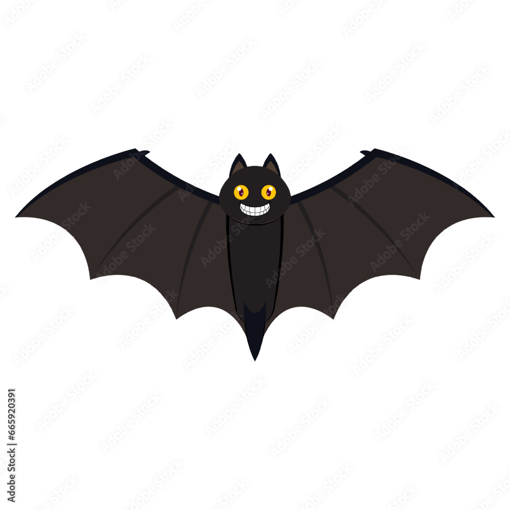 bat happy face cartoon cute for halloween