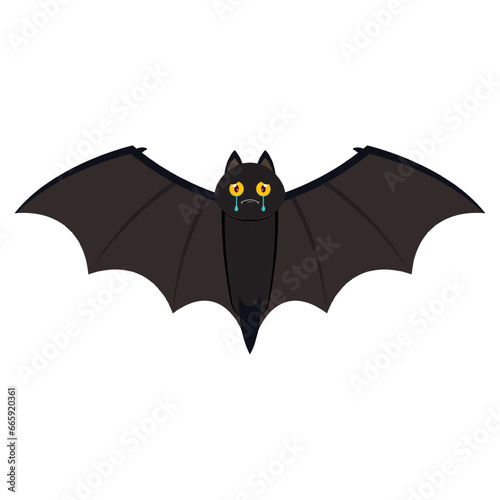 bat crying face cartoon cute for halloween