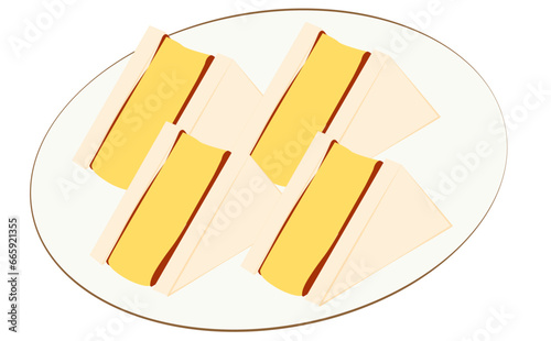 Illustration of a sandwich with plenty of eggs