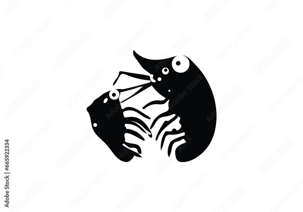 minimal style Amano Shrimpicon illustration design-01 minimal style Amano Shrimpicon illustration design-01