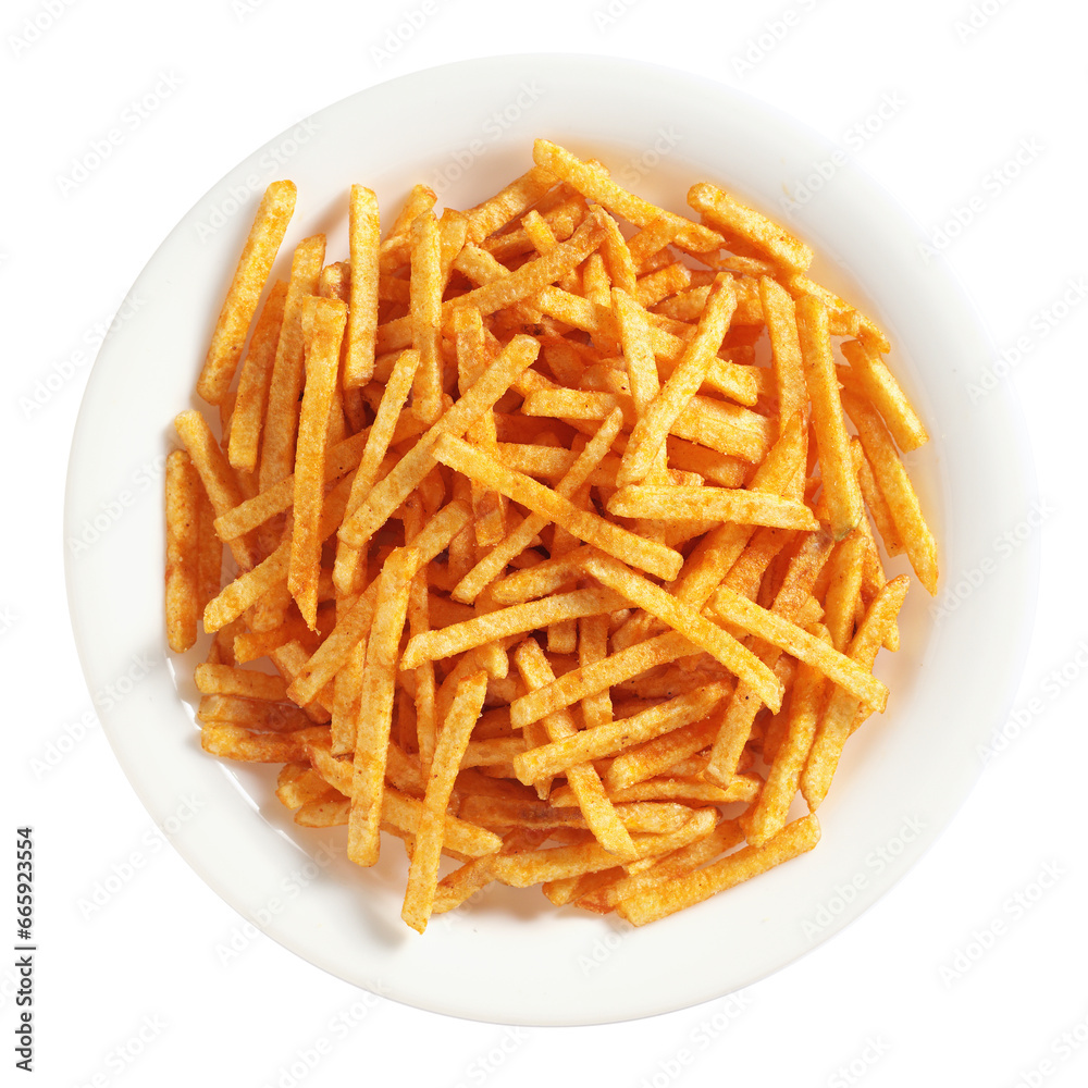 Potato sticks on a plate