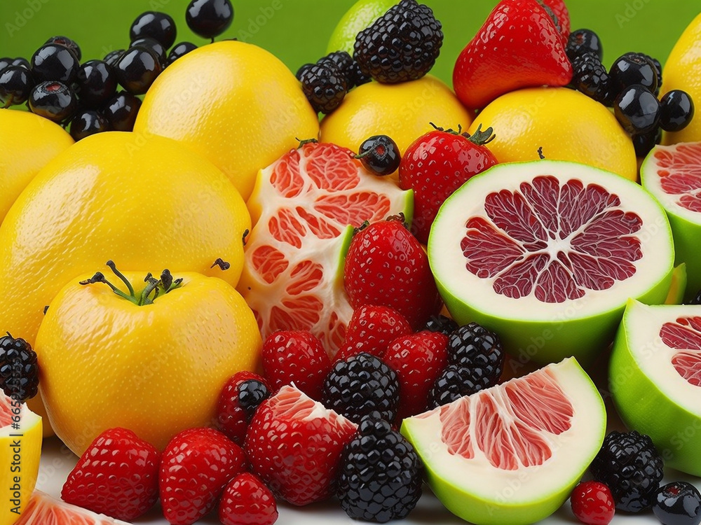 fruits on a white background fruits on a white background