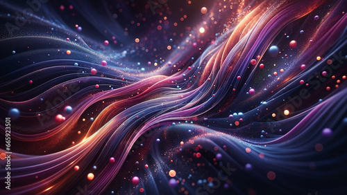 Purple Embers Ribbon Abstract Background 3