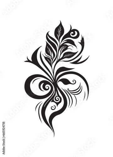 Decorative, vector pattern of flowers and leaves