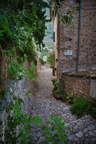 Fototapeta Naklejka Na Ścianę i Meble -  alley with stairs in fornalutx