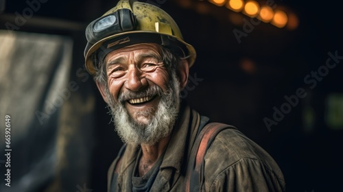 Construction worker Wearing a Hard Hat with Pride and a Smile