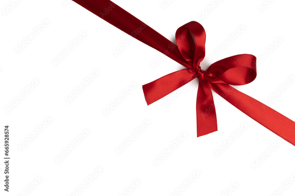 Red ribbon bow isolated on white Red ribbon bow isolated on white