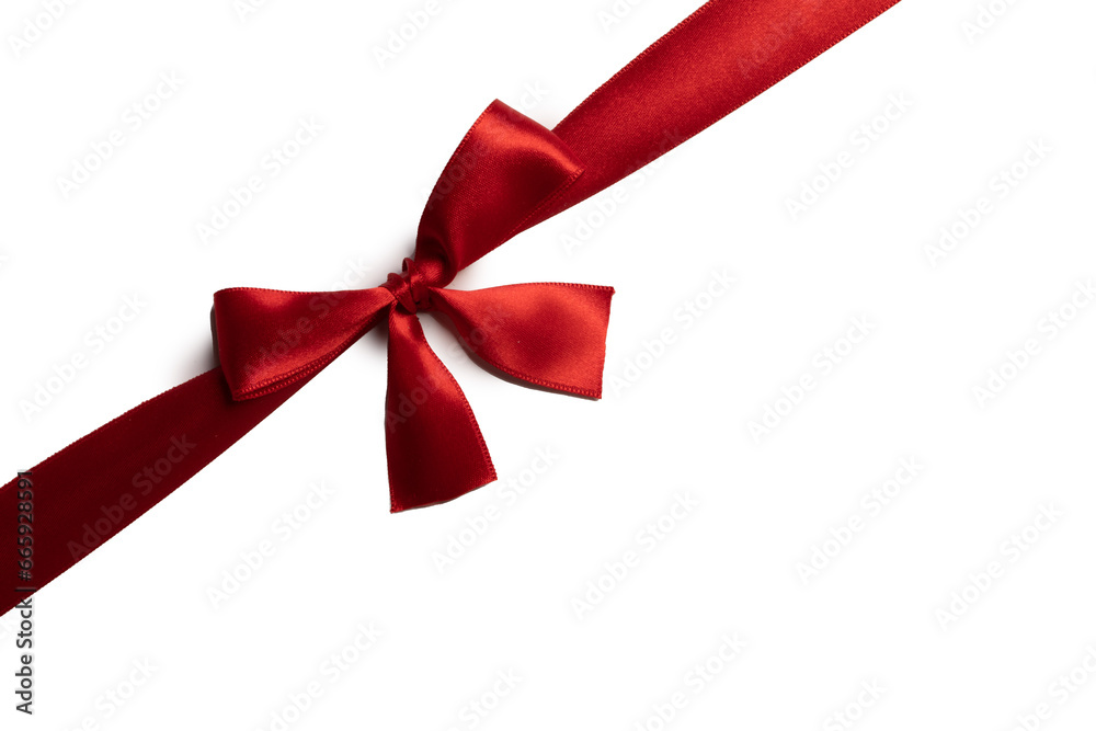 Red ribbon bow isolated on white Red ribbon bow isolated on white