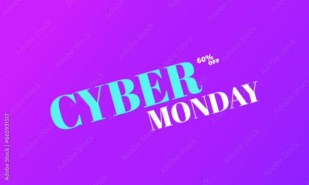 Cyber Monday Sale Online Shopping Concept with Digital Devices, Shopping Bag, and Discounts banner. Vector template for background, banner, card, poster design.