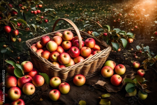 basket with apples