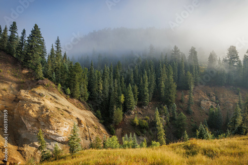 Morning fog in Colorado's San Juan Mountains. photo