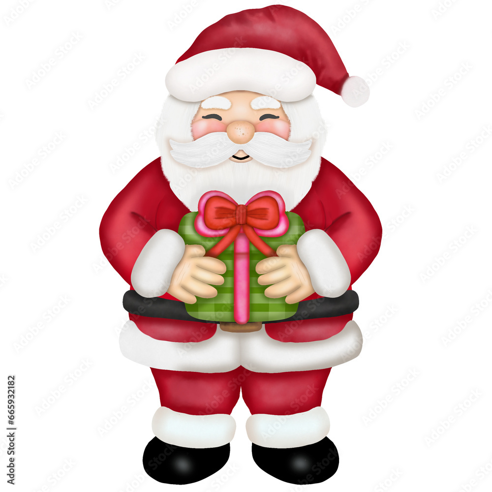 Fototapeta premium santa claus with gift