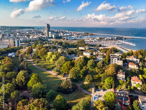 Gdynia aerial view at the panorama