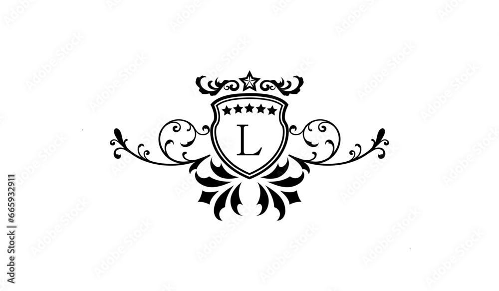 Luxury new wedding logo L