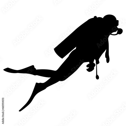 scuba diving silhouette