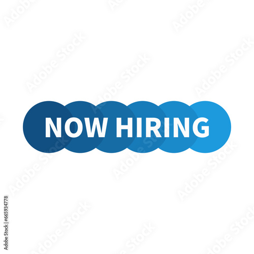 Now Hiring In Blue Circle Rectangle Shape For Recruitment Member
