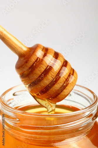 Jar of Honey with Honey Dipper