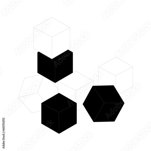 abstract 3d cubes