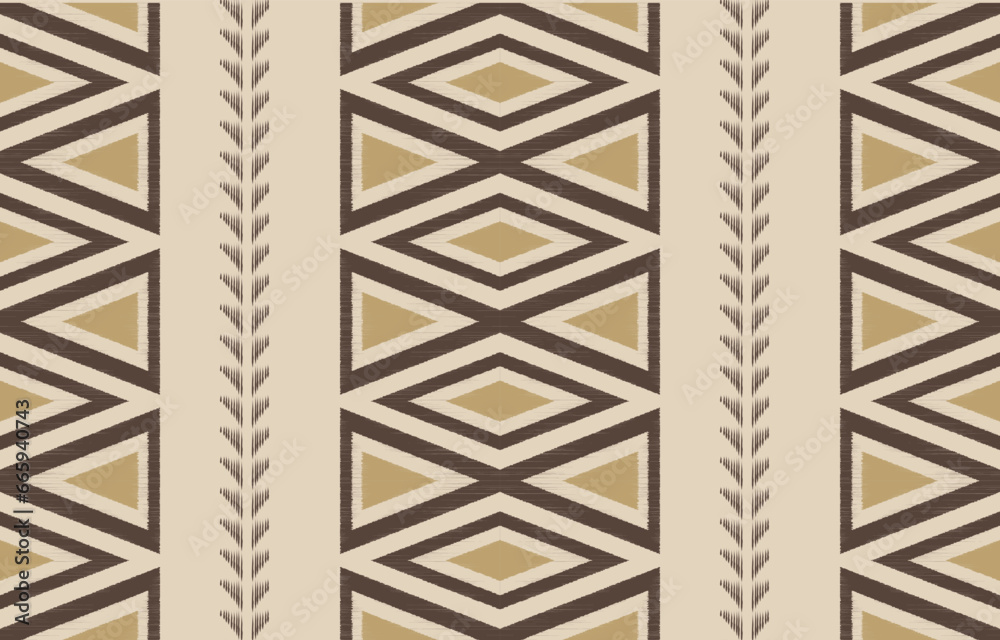 Ethnic abstract ikat art. Aztec ornament print. geometric ethnic pattern seamless  color oriental.  Design for background ,curtain, carpet, wallpaper, clothing, wrapping, Batik, vector illustration. - obrazy, fototapety, plakaty 