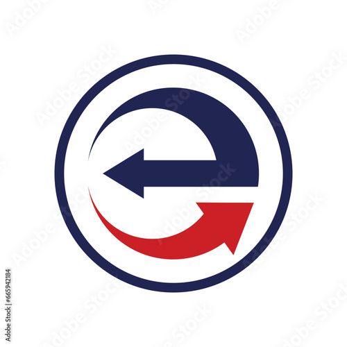 Free Download letter e arrow logo icon - GFXLoad