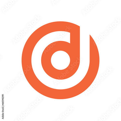 letter d circle logo icon