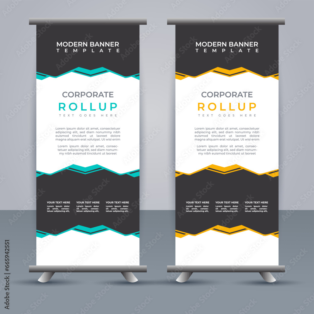 Fototapeta premium Abstract vector business roll up display standee design for presentation purpose