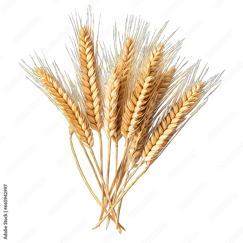 Wheat ears isolated on white png transparent background Wheat ears isolated on white png transparent background