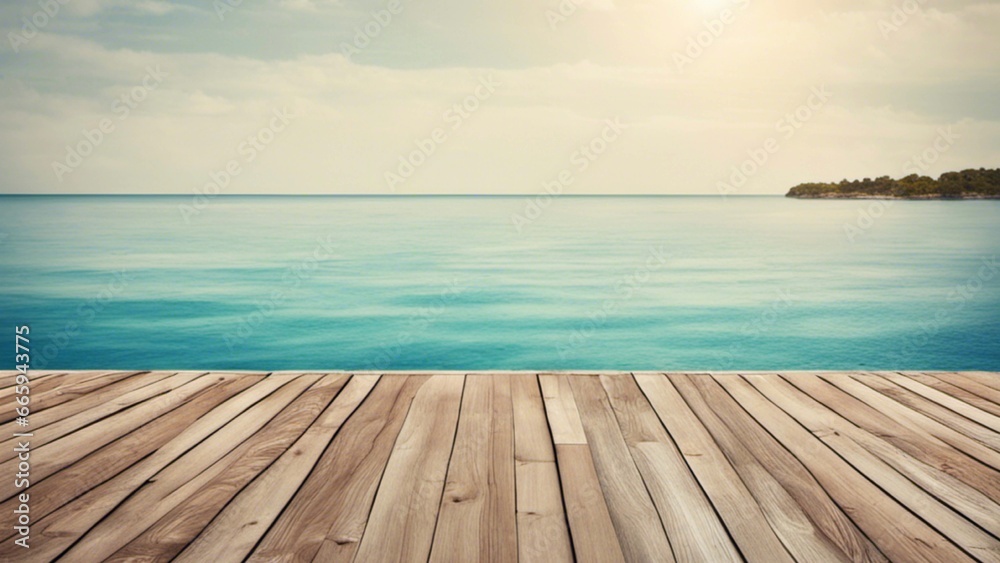 Fototapeta premium wooden pier on the sea