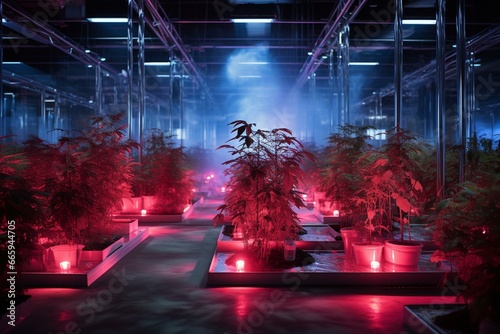 Innovative horticultural facility equipped with advanced sensors. Generative AI