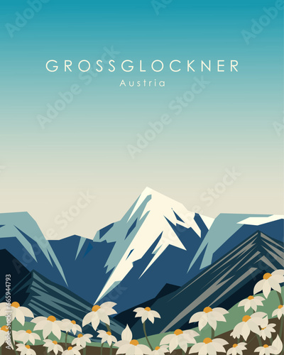 Grossglockner Austria travel poster.