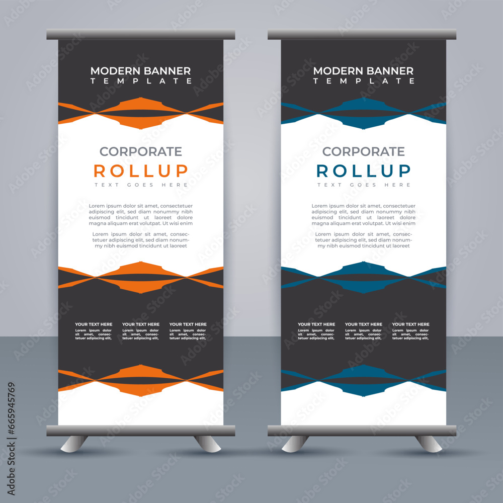 Abstract vector  business roll up display standee design for presentation purpose