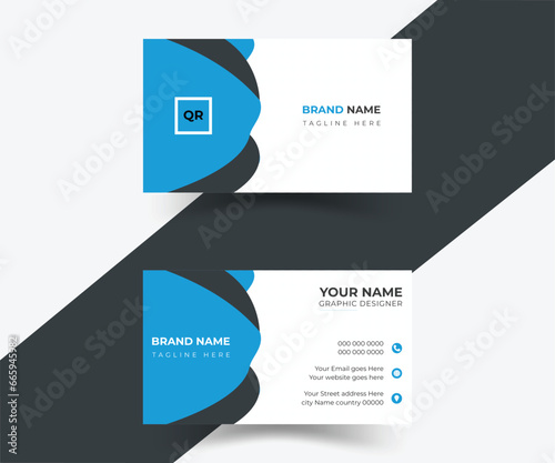 Modern and minimalist business card layout Flat design vector abstract creative Vector