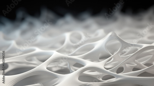 Abstract White Carbon Fiber Particles Aggregation - Futuristic Material Background photo