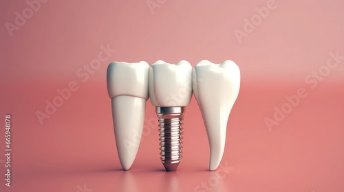 Close up of dental teeth implant photo