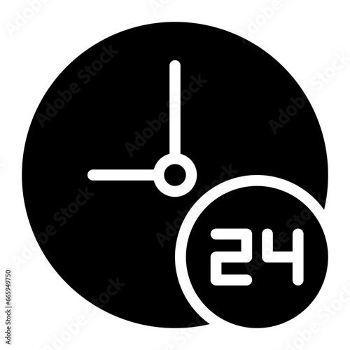 24 hours glyph icon