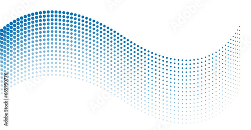 Bright blue minimal dotted lines abstract background. Geometric waves concept vector design