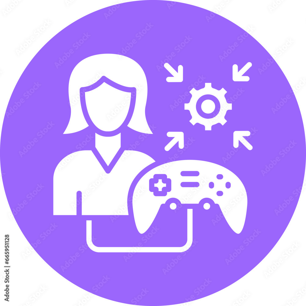 Vector Design Game Modder Female Icon Style Vector Design Game Modder Female Icon Style
