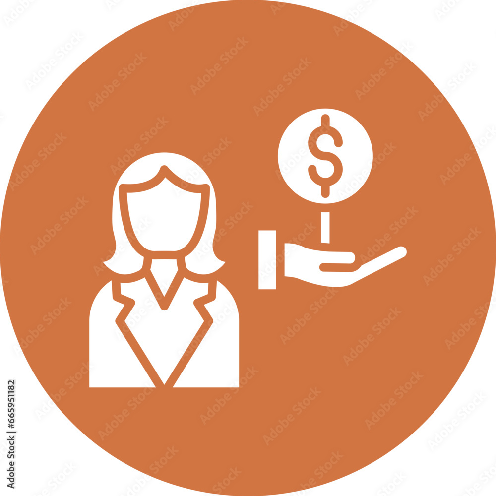 Vector Design Auction Guest Female Icon Style Vector Design Auction Guest Female Icon Style