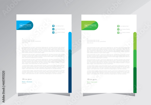 letter head templates for your project design, letterhead design,  a4 letterhead template, Vector illustration. photo