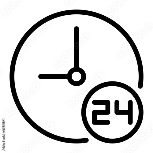 24 hours line icon