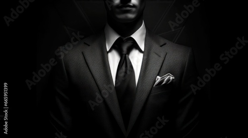 Men shirt in form of suits on mannequin in tailoring room Luxury banner for an expensive men's cloth
 photo