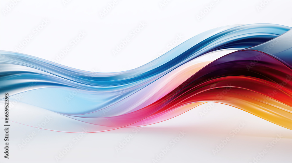 Fototapeta premium Abstract dynamic multicolor wave background on white color background