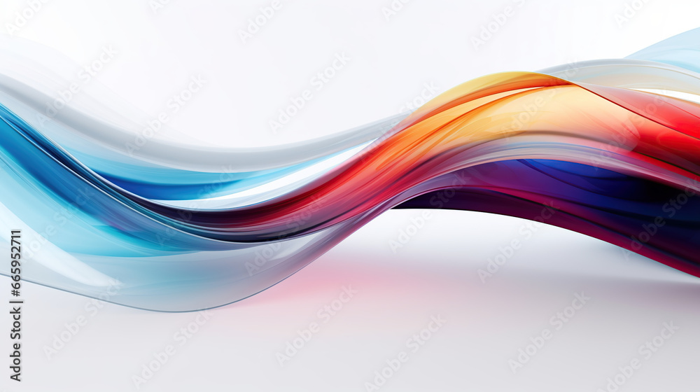 Fototapeta premium Abstract colorful wave background on white color background